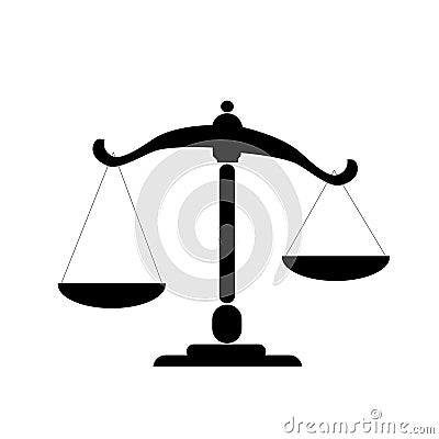 Flat icon scale, weighing, weight, balance Stock Photo